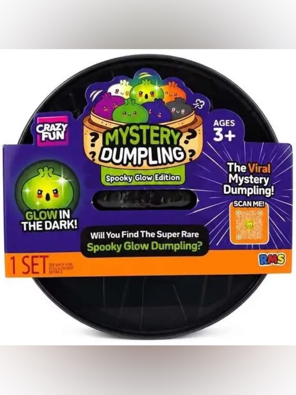 RMS Crazy Fun Mystery Dumpling Spooky Glow Edition Glow in the Dark Squishy Toy